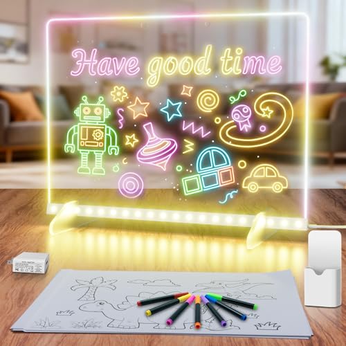 Lumiboard Led Drawing Board with 8 Colors, 13"x10" Acrylic Dry