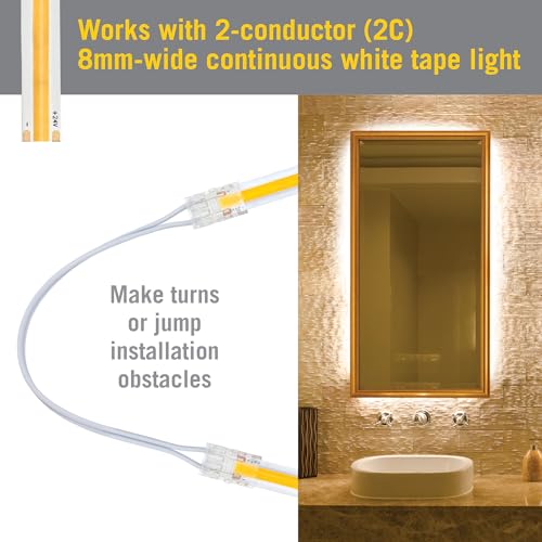 Image of Armacost Lighting 2 Pin COB LED Strip Light Tape to Tape Connector, 4 Pack 560700