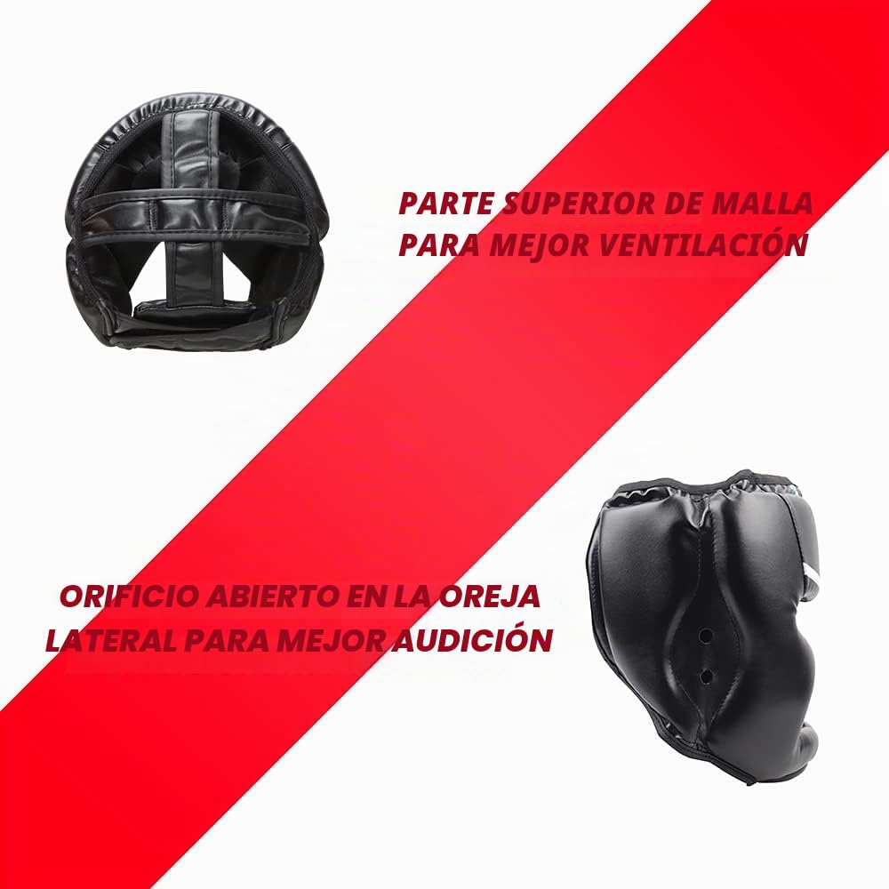 LangRay Casco de Boxeo para niños y Adultos Protector de Cabeza con Malla para Sparring Karate Taekwondo
