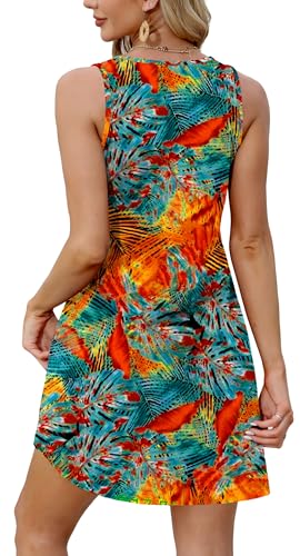 Image of XIEERDUO Summer Dresses for Women 2026 Beach Vacation Clothes V Neck Button Sundresses with Pockets