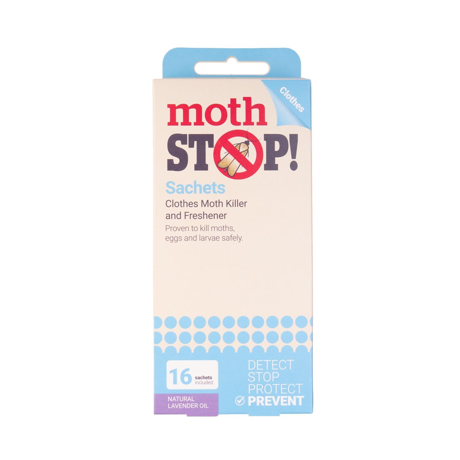16 Lakeland Moth Stop Repellent Sachets – Lasts 3 Months Against Moths & Larvae Lavender Scented