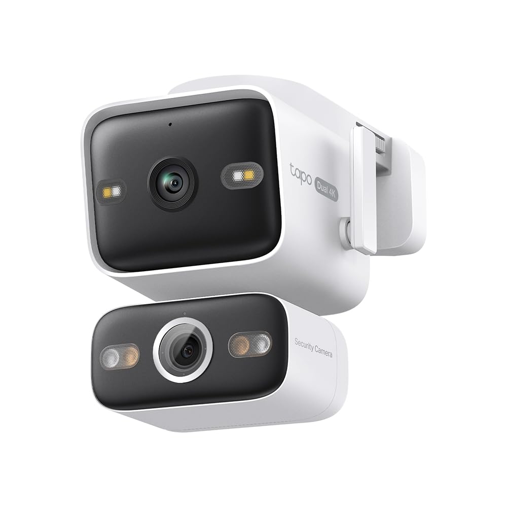 Tapo C575D 4K Überwachungskamera Außen mit Dual-Objektiv, 170° Ultraweitwinkel, 8mm Teleobjektiv, PoE/DC, Dualband-WLAN, kostenlose lokale KI-Erkennung, microSD/H500 Hub, IP66, 2026 Flaggschiff