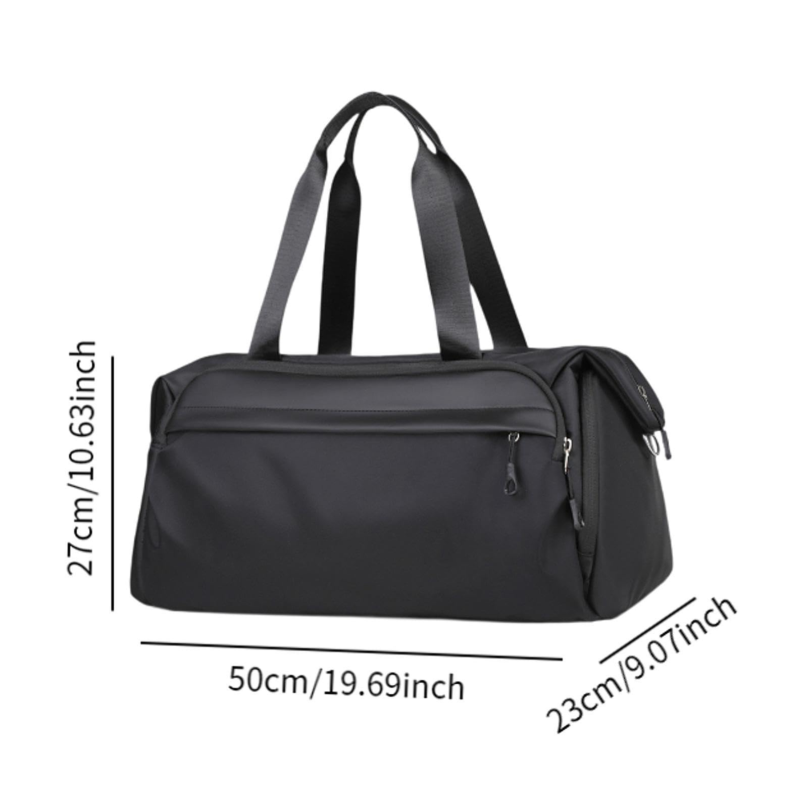 Sport-Sporttasche, Reisetasche mit Nassfach, praktische, tragbare Handtasche, leicht, mit Schuhfach für Ausflüge ins Fitnessstudio, Schwarz