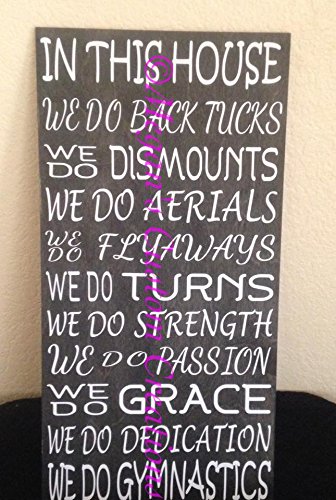 12x24 Custom Wood"In this House We Do gymnastics" sign