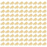 Housoutil 500 Stück Crimp Kordelendklemmen aus Edelstahl 9mm X 4mm Goldfarbene Band Crimp Terminationsklemmen für Flache Lederbänder Armbänder und Schmuckherstellung