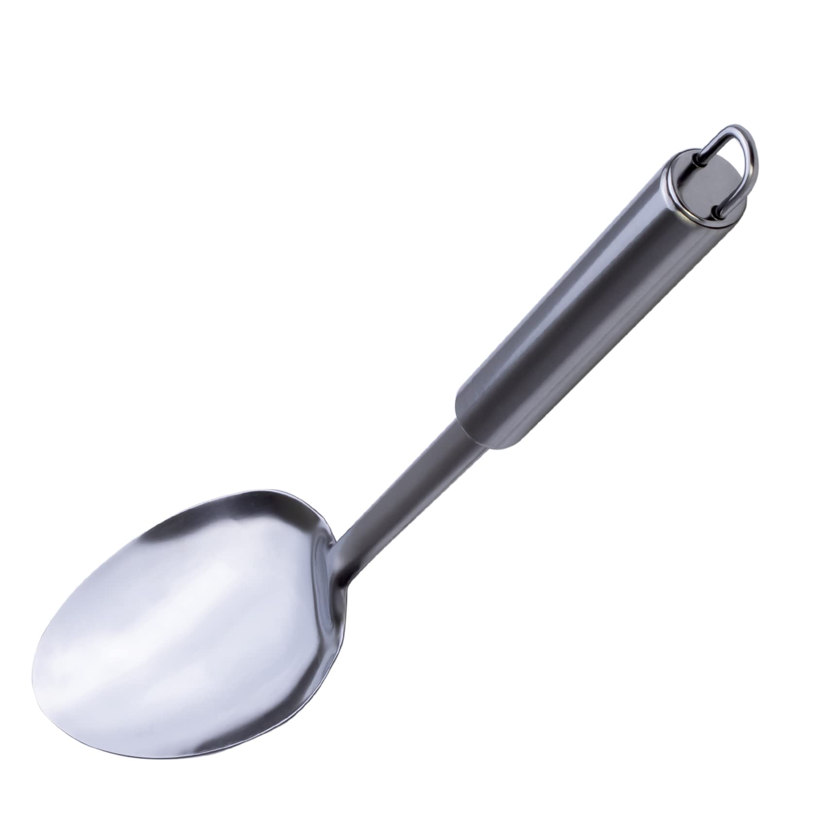 Cuisine Art Solid Stainless Steel Spoon For Stirring, Mixing, And Serving, Silver, NT-1S-SOL