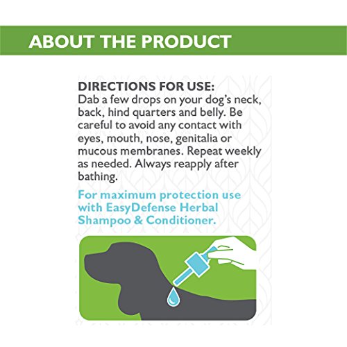 Only Natural Pet Easydefense Flea & Tick Control For Dogs - Topical Herbal Essential Oil Blend With Natural Lemongrass, Citronella, Lavender, And Cedar - 2 Fl Oz Bottle #TOP2