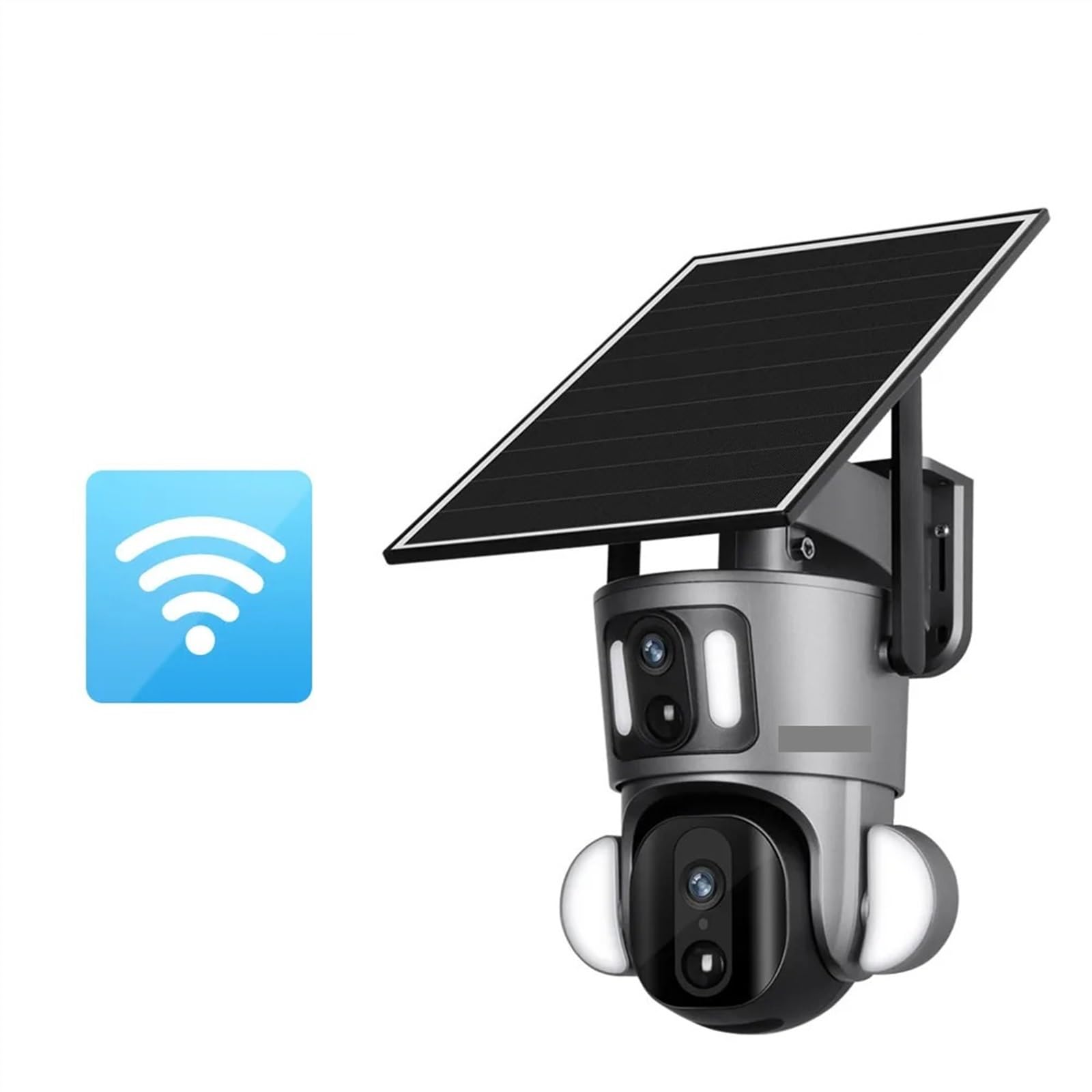 CVFRDD Dual Screen 4G Solar Security Linkage Camera Outdoor 2K HD PTZ Dual PIR Detection Human Auto Tracking CCTV Camera(4MP WiFi No Card)