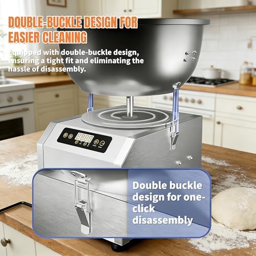 1800W Electric Dough Mixer for Pizza, Bread & Dumpling - Commercial 8kg Capacity, Dual Rotation Stainless Steel, Heavy Duty Dough Maker.