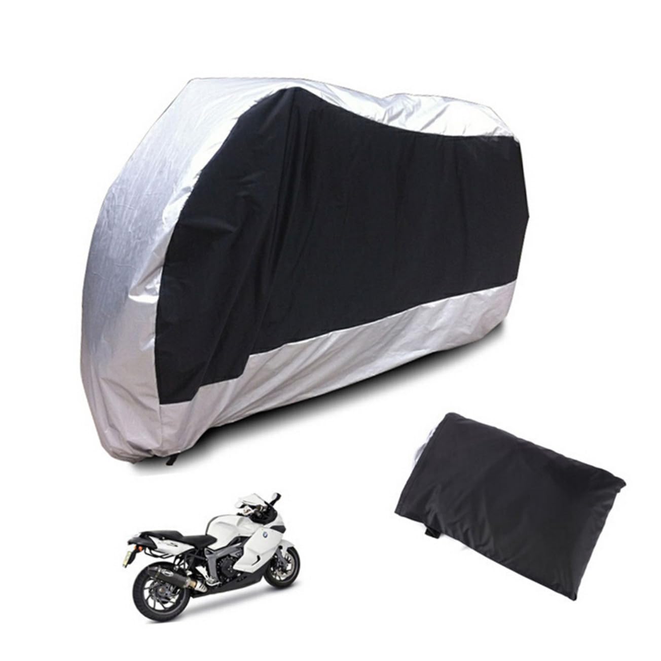 Housse de Moto Imperméable XXL en Polyester Argentée