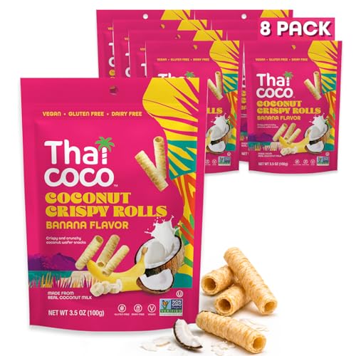 Thai Coco Banana Crispy Coconut Rolls 8 Bag (3.5 oz