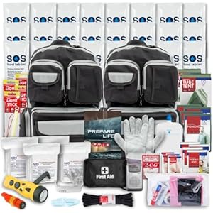 Emergency Zone 2 & 4 Person 72 Hour Survival Kit | Bug Out Bag with Food, Water, First Aid, Emergency Shelter, Survival Gear – Disaster Preparedness Go Bag for Earthquake, Hurricane, Car, Home