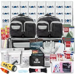 Emergency Zone 2 & 4 Person 72 Hour Survival Kit | Bug Out Bag with Food, Water, First Aid, Emergency Shelter, Survival Gear - Disaster Preparedness Go Bag for Earthquake, Hurricane, Car, Home