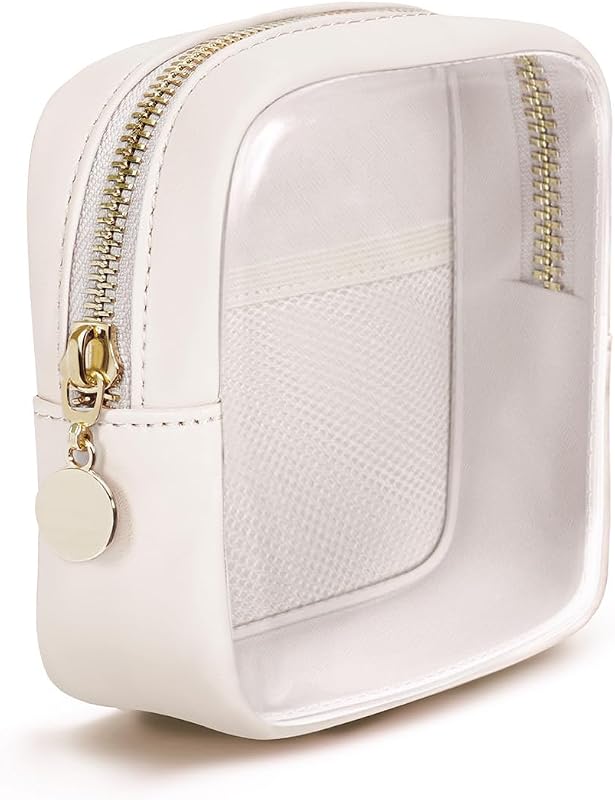 Wandering Nature Nécessaire transparente pequena com bolsos internos e zíper, WN5111