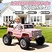 MUKIDY 24V Ride on Car, Licensed Chevrolet Cheyenne Truck w/2X200W Motor, Remote Control, Decoration Streamer, 24 Volt Ride on Toys Power Big Wheels for Big Kids,Pink
