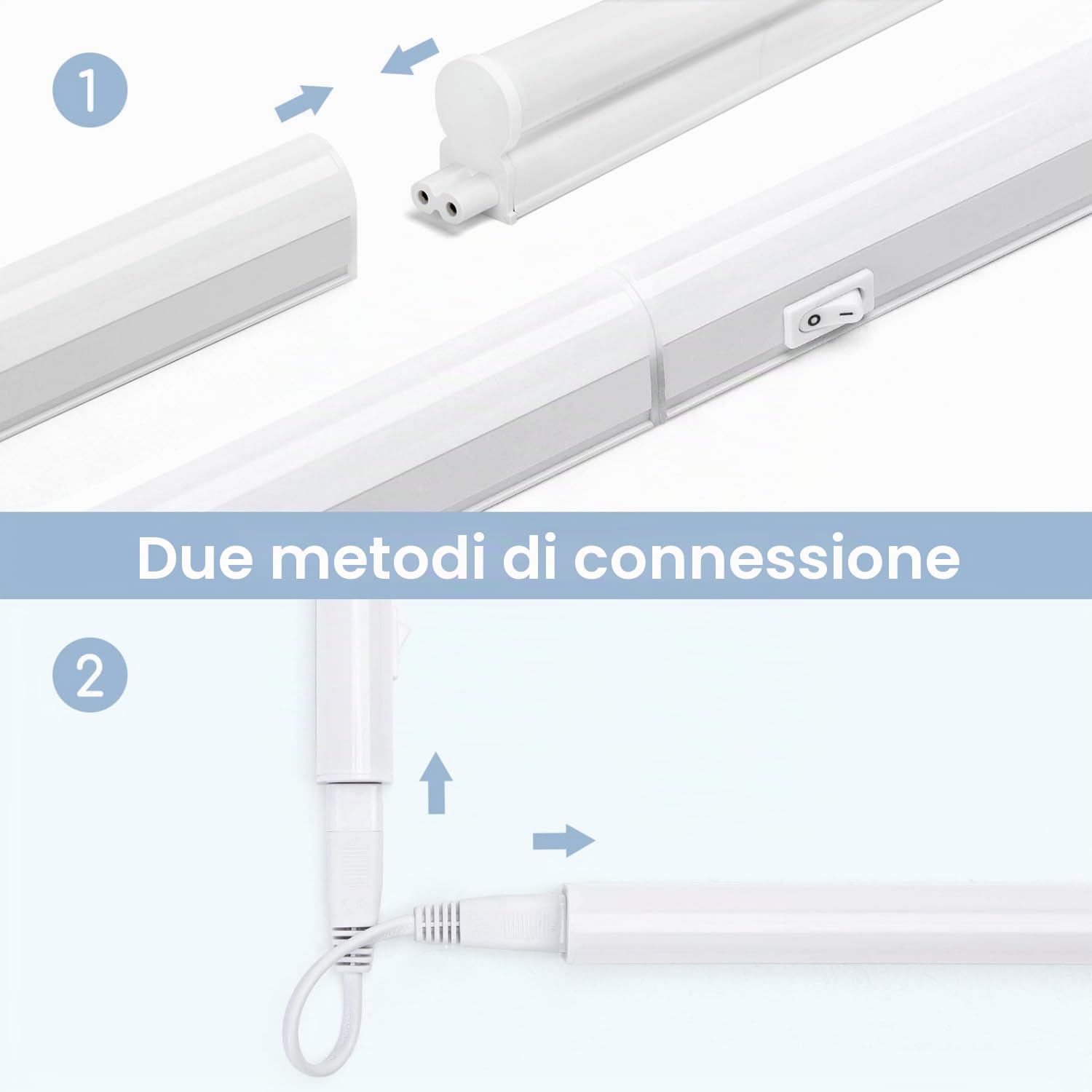 Aigostar LED Sottopensile Cucina Con Interruttore 12W 1320LM Barra IP20 230V, Luce Bianca Fredda 6500K, Per Cucina, Armadio, Scaffali. L880*W23*H34mm