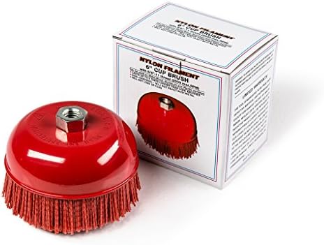6" Cup Brush, Nylon Filament, 5/8"-11 Thread, 2500 max.RPM