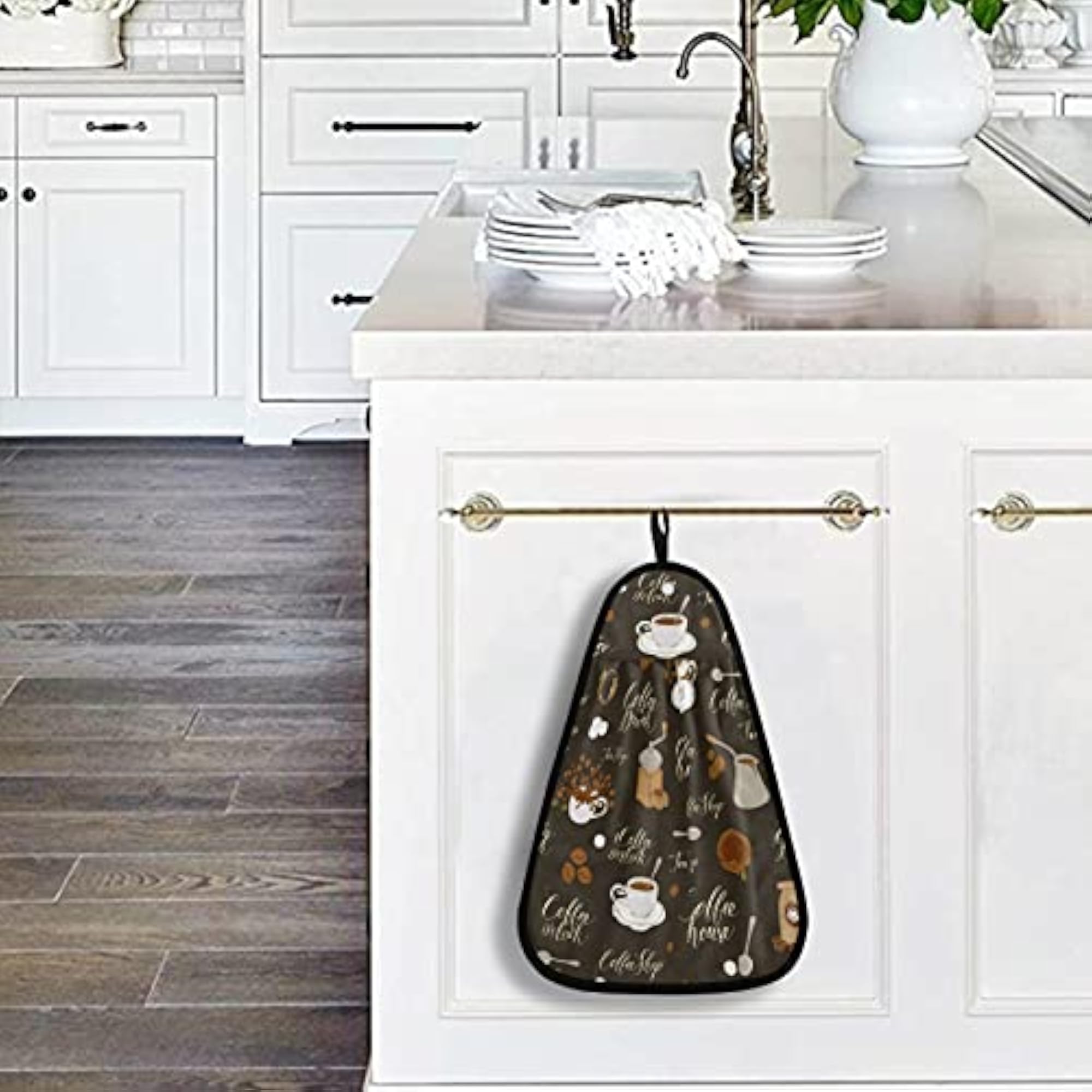 Tea and Coffee Theme Kitchen Hand Towel, Absorbent Cotton