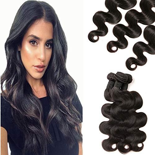 Fengde Hair 7A Brazilian Body Wave Virgin Hair 4 Bundles100% Unprocessed Human Hair Extensions(16161818)