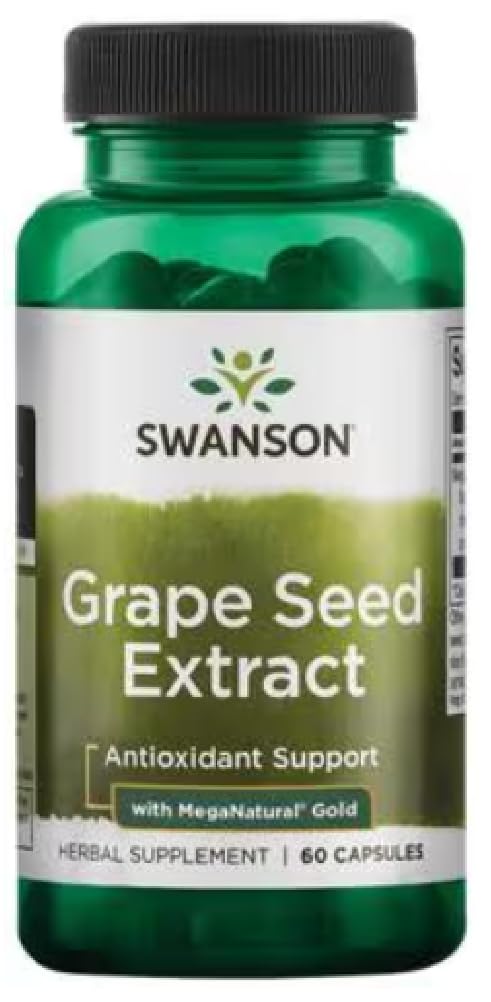 Swansons Swanson - Grape Seed Extract with MegaNatural Gold | Cardiovascular and Antioxidant Health - 60 Capsules