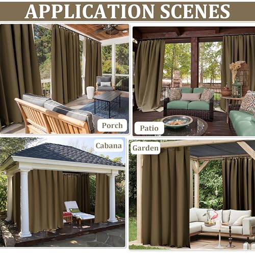 Kimunuk Gazebo Universal Replacement Privacy Curtain,12'×20' Gazebo Outdoor Waterproof Curtains, 4-Panels Sidewall Curtains with Double Zipper for Patio Canopy, Garden and Backyard (Curtain Only) by Kimunuk - Image 7