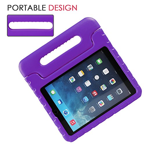 Newstyle Apple Ipad Air 2 Case Shockproof Case Light Weight Kids Case Super Protection Cover Handle Stand Case For Kids Children For Apple Ipad Air 2 (2014 Released) - Purple Color #TOP3