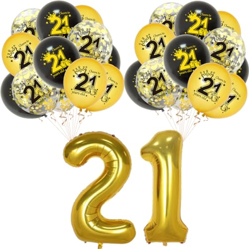 Foil Globo número 21, balão de 21 aniversário, decoração para 21 aniversário, balão de número, 21 anos decoração 21 aniversário para festas, ótimo presente para mulheres, homens