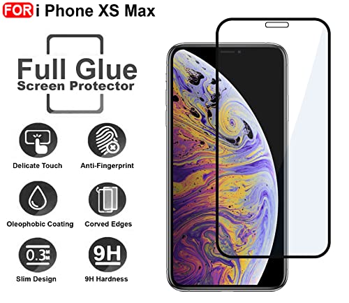 Image of CEDO Tempered Glass for iPhone Xs Max | Screen Protector Full HD Quality Tempered Glass Anti-Scratch Edge to Edge Coverage with Easy Installation Kit (Black)
