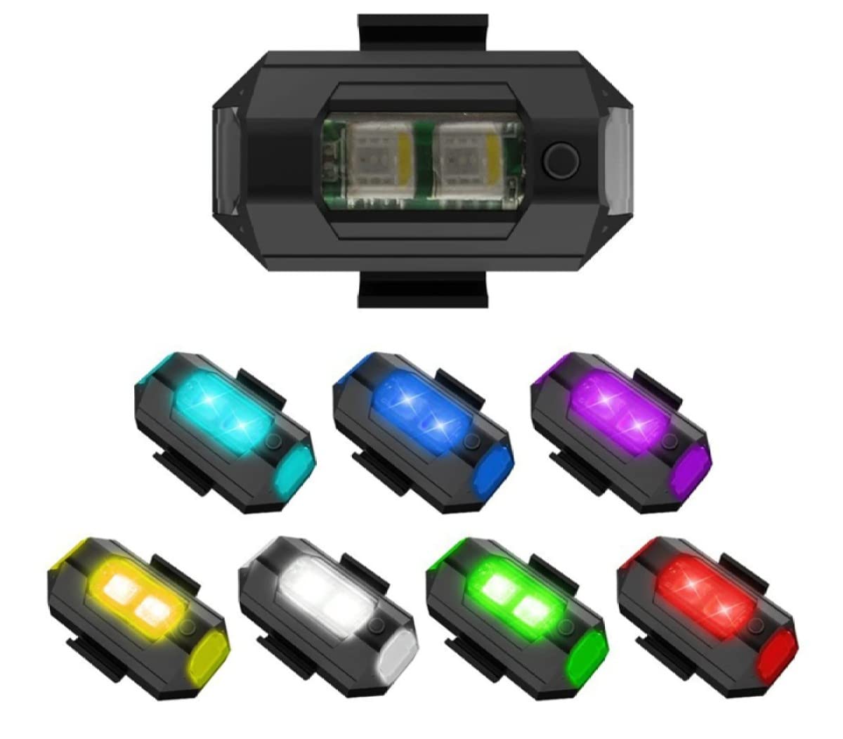 Zauss Led Anti Çarpışma Uyarı Işığı 7 Renk/Drone/Araba/Motor/Bisiklet/Kamp