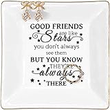 Kaidouma Friends Gifts for Her Ring Trinket Dish - Birthday Christmas Gifts for Women Friends Jewelry Tray- Good Friends are Like Stars - You Don't Always See Them But You Know They're Always There