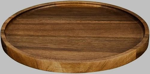 Olympia Acacia Wood Round Plates 250mm - Heavy Duty, Durable, Easy Clean Stylish Hotel Restaurant Café Bistro Food Dining Serving Platter