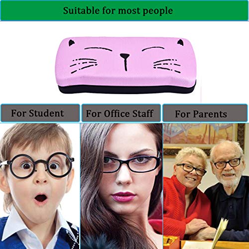 Philley [2 Pack/3 Pack], Hard Shell Clamshell Eyeglasses Case, Cute Face Glasses Protection Case #TOP5