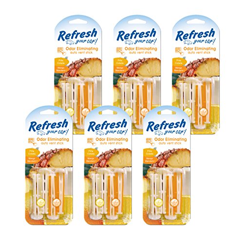 Refresh Your Car! 86581 Mango Mandarin And Pina Colada Dual Scent Vent Stick, 6 Pack #TOP29