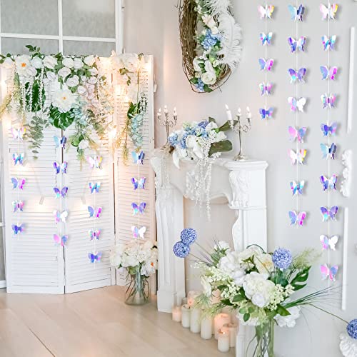 Image of Zonon 20 Pcs 3D Butterfly Garland Party Decoration, 8.2 Ft, 2.8 x 2.4 Inch