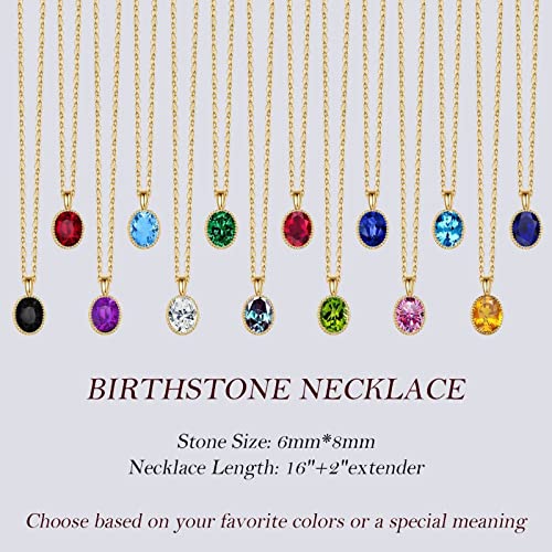 Yoosteel Mothers Day Necklace Gifts From Daughter, 14K Gold Plated Layering Cubic Zirconia Necklaces April Birthstone Topaz Necklace Gold Choker Jewelry Layered Gold Birthstone Necklace For Women #TOP5