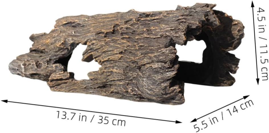 DECHOUS Aquarium Tree Trunk Decor Large Resin Stump for Fish Tanks Natural Style Landscape Ornament for Koi and Betta Fish Hideout Underwater Aquarium Decoration