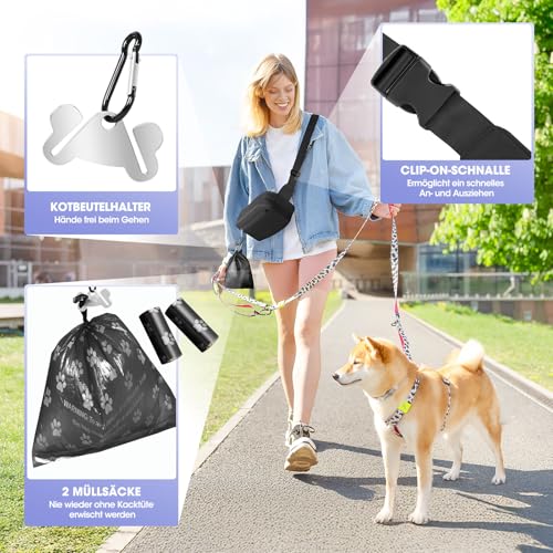 YIBONIKA Leckerlitasche für Hunde, Futterbeutel Hundetraining mit praktischer Einhand-Öffnung I Hunde Leckerlitasche für Training & Welpenerziehung I Gassi Tasche Hund Mit Kotbeutel Freisprechhaken