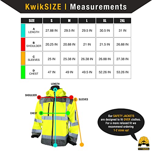 Kwiksafety - Charlotte, Nc - Galaxy Softshell Safety Jacket [Limited Edition Pattern] Class 3 Water Resistant Ansi Osha Hi Viz Gear/Yellow 2Xl #TOP5