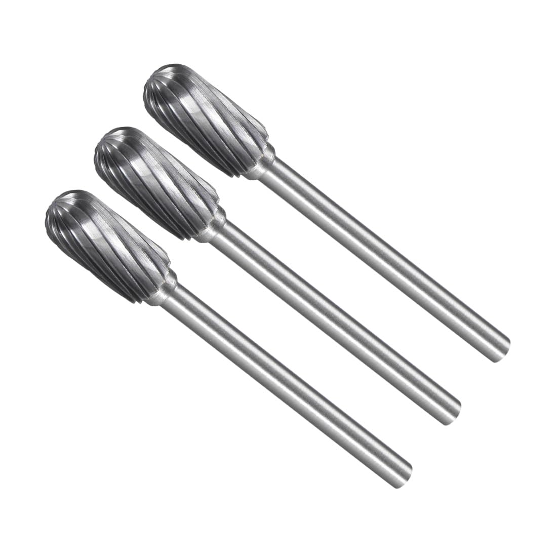 CoCud Tungsten Carbide Rotary Burrs File, 1/8" Shank 6mm Dia, Single Cut Cylinder Shape Rotary Burrs Tool