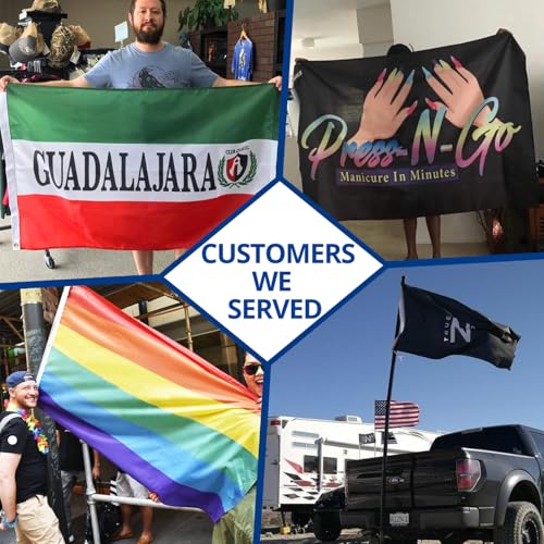Anley Custom Flag 3x5 Foot Customized Flags Banners - Personalize Print Your Own Logo/Design/Words - Vivid Color, Canvas Header and Double Stitched 3 X 5 Ft - Single Sided (4 Corner Grommets)