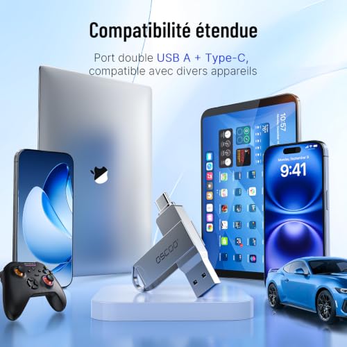 64Go Clé USB 3.1Gen1 Jump Drive Mémoire Stick Double USB-C&USB-A USB Flash – vue 5