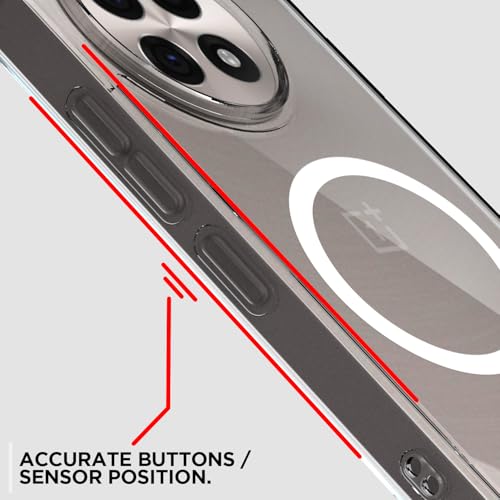 Image of Outlouders Back Cover for OnePlus 13R 5G Mag-Safe Transparent PC + TPU Bumper Case with Magnetic Support Shockproof Protection (Transparent Mag-Safe)
