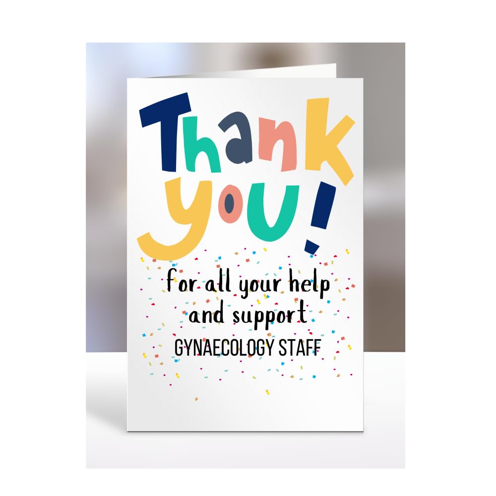 Thank you Card for Gynaecology STAFF, Medical Gifts, Men, Women, All your Help and Support, From Patient, Appreciation, Presents for Christmas, A5-221_33