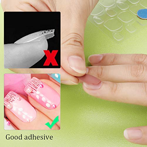 Lionvison 10 Sheets Nail Adhesive Tabs - 240 Pcs Double-Side Nail Glue Sticker, Waterproof Breathable Jelly Gel Nail Tape Glue Stickers For False Nails Tips (10 Sheet) #TOP4