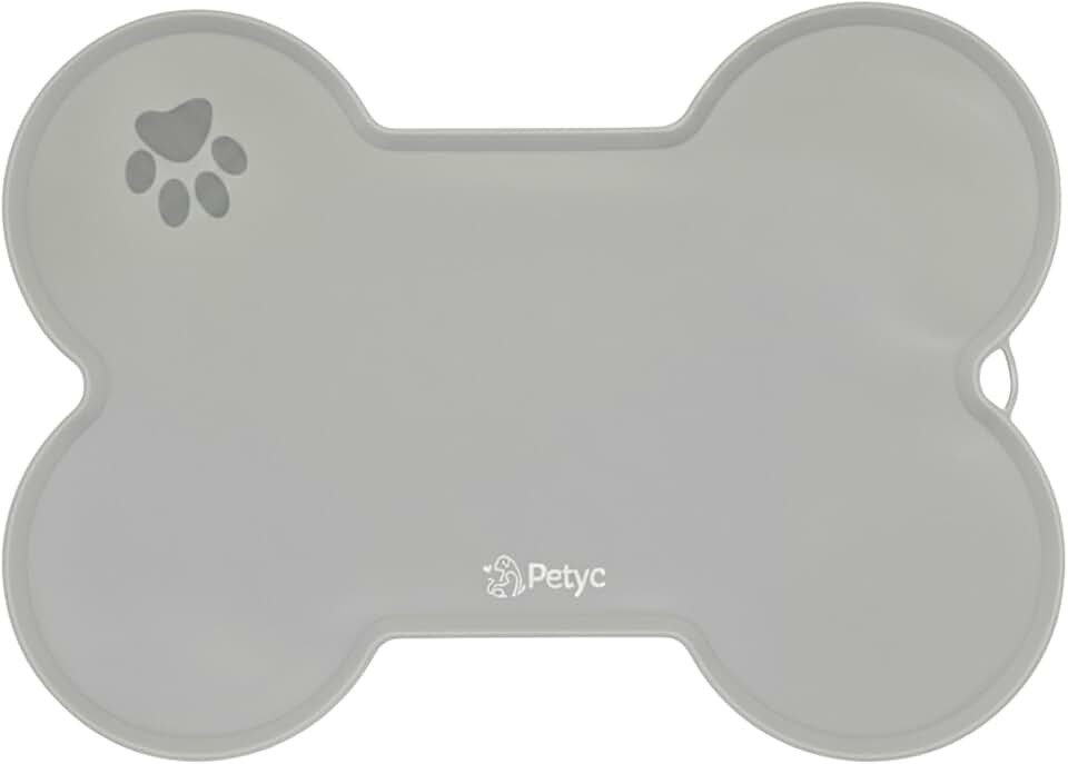 Jogo Americano Pet Tapete Para Comedouro e Bebedouro PETYC Silicone Antiderrapante Impermeável(Cinza, 37x45)