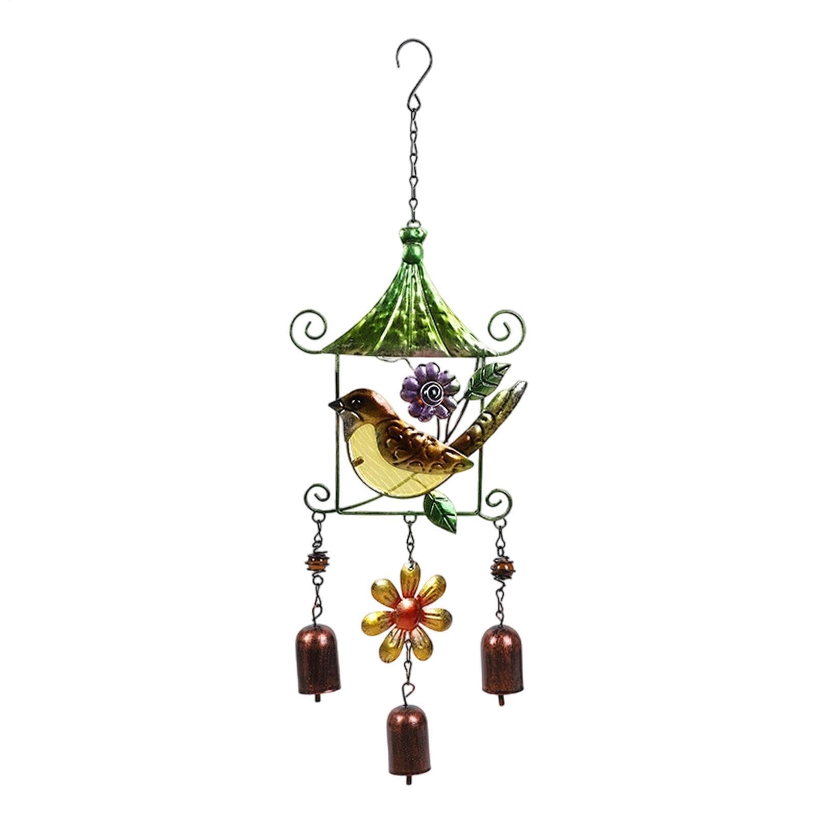 Carillons éoliens extérieurs en métal et verre de fer coloré pour jardin et cour