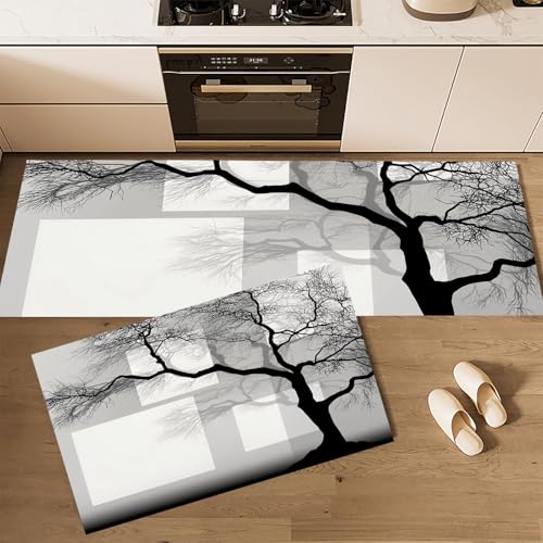 Tapis cuisine antidérapant lot de 2 lavable devant évier style abstrait