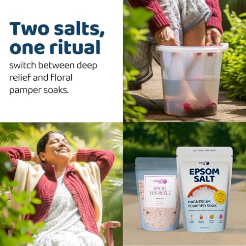 Bubble Me Relax & Recover Combo | Spoil Yourself Bath Salt 400g + Magnesium Powered Epsom Bath Salt 1kg | Aromatherapy & Peppermint Oil | Stress Relief, Muscle Recovery & Better Sleep - Image 5 thumbnail