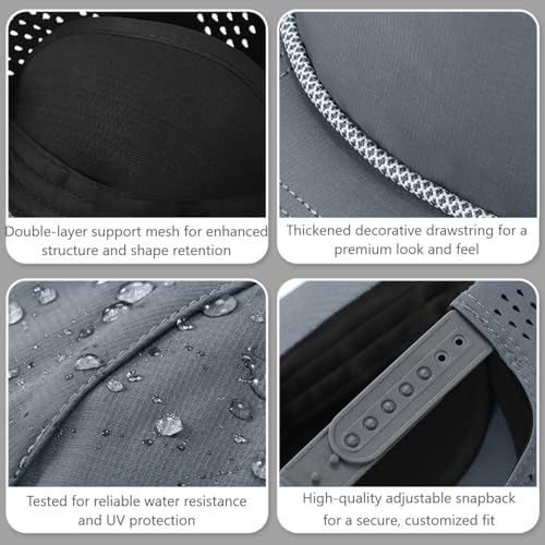 Image of Quick Dry Fit Baseball Cap - Water Repellent Sun Hat for Fishing, Running, Hiking, Golf, Surfing, Sailing, Boating