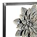 Deco 79 Metal Floral Home Wall Decor Wall Sculpture with Black Frame, Set of 2 Wall Art 12